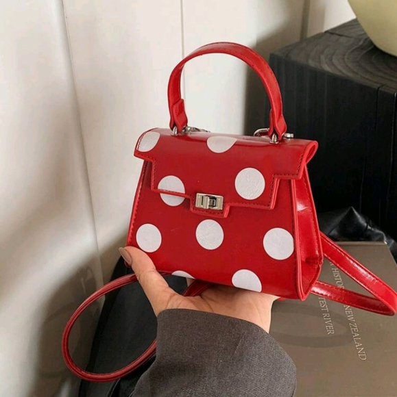 1pc Fashionable And Cute Polka Dot Kelly French Retro High-End Shoulder Crossbod - Picture 1 of 3